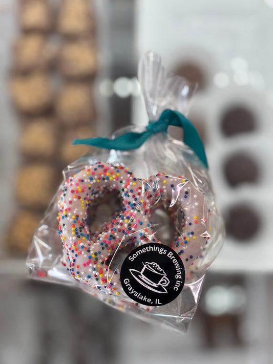 Dipped Nonpareil Pretzel Twist