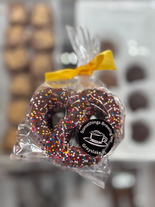 Dipped Nonpareil Pretzel Twist