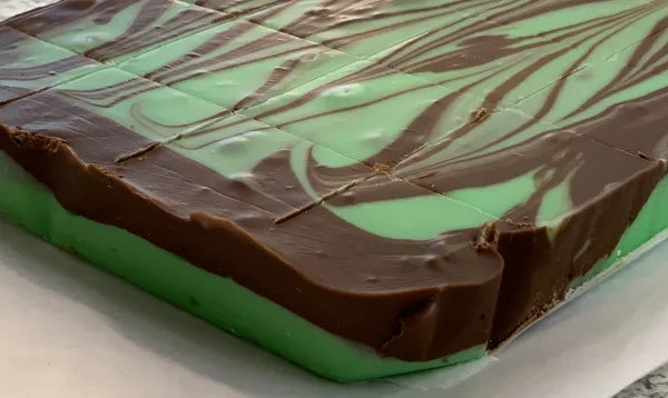 Chocolate Mint Swirl Fudge
