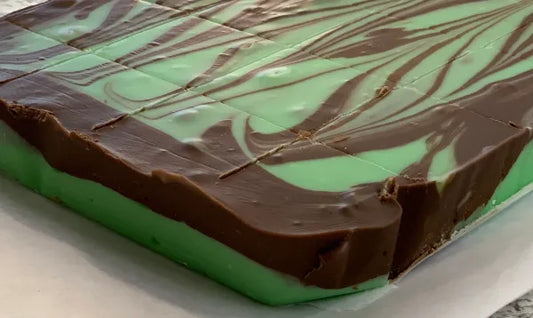 Chocolate Mint Swirl Fudge
